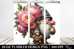 Peony Bouquet Gnome | 20 Oz Tumbler Product Image 2