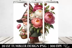 Peony Bouquet Gnome | 20 Oz Tumbler Product Image 2