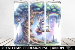 Baby Unicorn Playing on a Swing Product Image 2
