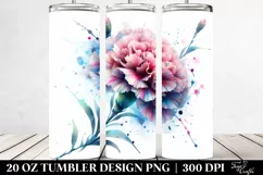 20 Oz Tumbler Sublimation | red carnation glass like Product Image 2