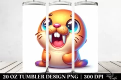 Crazy Baby Walrus Cartoon | 20 Oz Tumbler Product Image 2