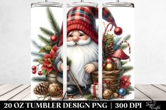 Detailed Christmas Gnome Watercolor Tumbler | 20 oz Tumbler Product Image 2