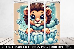 Cute Retro Baby Lion Clipart, Transparent 20 Oz Tumbler Product Image 2