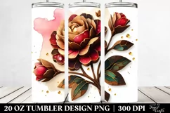 Colorful Wood Stained Carnation | 20 Oz Tumbler Product Image 2