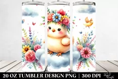 Chicken with Flower Crown 20 Oz Tumbler Product Image 2