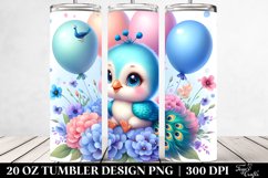Colorful Baby Peacock Balloons Tumbler Product Image 2