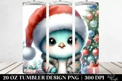 Baby Peacock with Santa Hat and Christmas Tree 20 Oz Tumbler Product Image 2