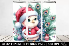 Baby Peacock with Santa Hat and Christmas Tree 20 Oz Tumbler Product Image 2