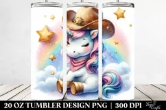 Cute Unicorn Cowboy Hat Tumbler Product Image 2
