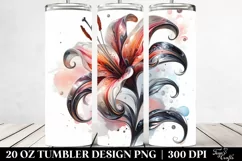 Glossy Lily Marble Watercolor | 20 Oz Tumbler Product Image 2