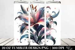 Glossy Lily Marble Watercolor | 20 Oz Tumbler Product Image 2