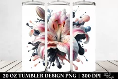 Glossy Lily Marble Watercolor | 20 Oz Tumbler Product Image 2