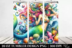 Mermaid Funny Playing | 20 oz Tumbler Product Image 2