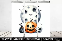 Funny Halloween Clipart with Full Moon | 20 oz Tumbler Product Image 2