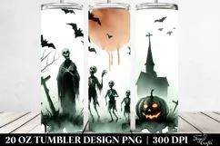 Halloween UNDEAD Scene Simple | 20 oz Tumbler Product Image 2
