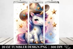 Cute Unicorn Cowboy Hat Tumbler Product Image 2