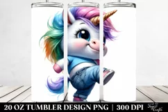 Vibrant Baby Unicorn Dancing | 20 oz Tumbler Product Image 2
