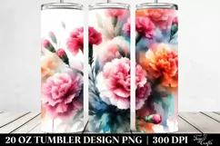Abstract Watercolor Carnation Tumbler | 20 oz Tumbler Product Image 2