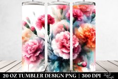 Abstract Watercolor Carnation Tumbler | 20 oz Tumbler Product Image 2