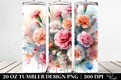 Abstract Watercolor Carnation Tumbler | 20 oz Tumbler Product Image 2