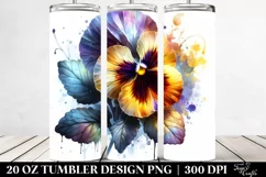 Pansy Watercolor Splash Tumbler Product Image 2