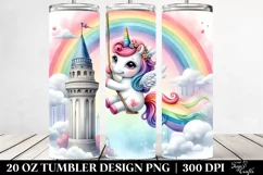 Rainbow Swinging Unicorn | 20 Oz Tumbler Product Image 2