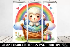 Watercolor Lamb Boho Children Bed Tumbler Product Image 2
