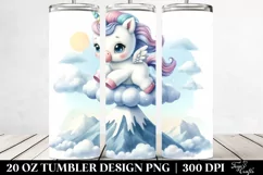 Cute Baby Unicorn Cloud Tumbler Product Image 2
