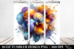 Pansy Watercolor Splash Tumbler Product Image 2