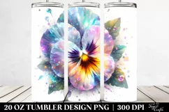 Pansy Watercolor Splash Tumbler Product Image 2