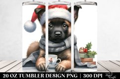 Expressive Malinois with Santa Hat, High-Res 20 Oz Tumbler Product Image 2