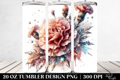 Carnation Watercolor Splash Tumbler Product Image 2