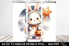 Cute Bunny in Halloween Costume, High-Res 20 Oz Tumbler Product Image 2