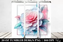 Glossy Pastel Camellia in Watercolor, Transparent 20 Oz Product Image 2