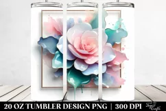 Glossy Pastel Camellia in Watercolor, Transparent 20 Oz Product Image 2