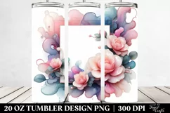 Glossy Pastel Camellia in Watercolor, Transparent 20 Oz Product Image 2