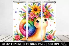Cartoon-Style Snail with Flower Crown | 20 oz Tumbler Product Image 2