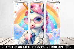 Colorful Baby Unicorn in Lab Coat. 20 Oz Tumbler Design Product Image 2
