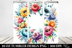 Colorful Seal Floral Frame | 20 Oz Tumbler Product Image 2