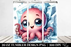 Cute Baby Octopus with Big Eyes, High-Quality 20 Oz Tumbler Product Image 2