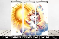 Bubble Twirling Unicorn | 20 Oz Tumbler Product Image 2