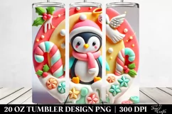 Pastel Penguin with Angel Tie, Transparent 20 Oz Tumbler Product Image 2
