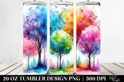 Colorful Pastel Rainbow Trees | 20 Oz Tumbler Product Image 2
