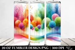 Colorful Pastel Rainbow Trees | 20 Oz Tumbler Product Image 2