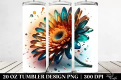 Watercolor Splash Flower Tumbler Product Image 2