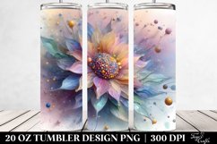 Glossy Sunflower Watercolor Splash | 20 oz Tumbler Product Image 2