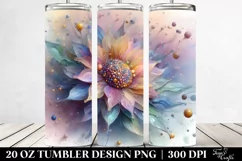 Glossy Sunflower Watercolor Splash | 20 oz Tumbler Product Image 2