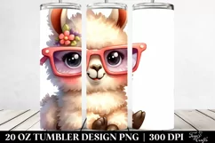 Funny Llama Sitting with Sunglasses | 20 oz Tumbler Product Image 2