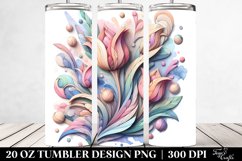 Tulip Stained Watercolor Splash | 20 oz Tumbler Product Image 2