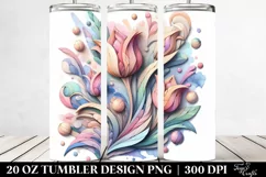 Tulip Stained Watercolor Splash | 20 oz Tumbler Product Image 2